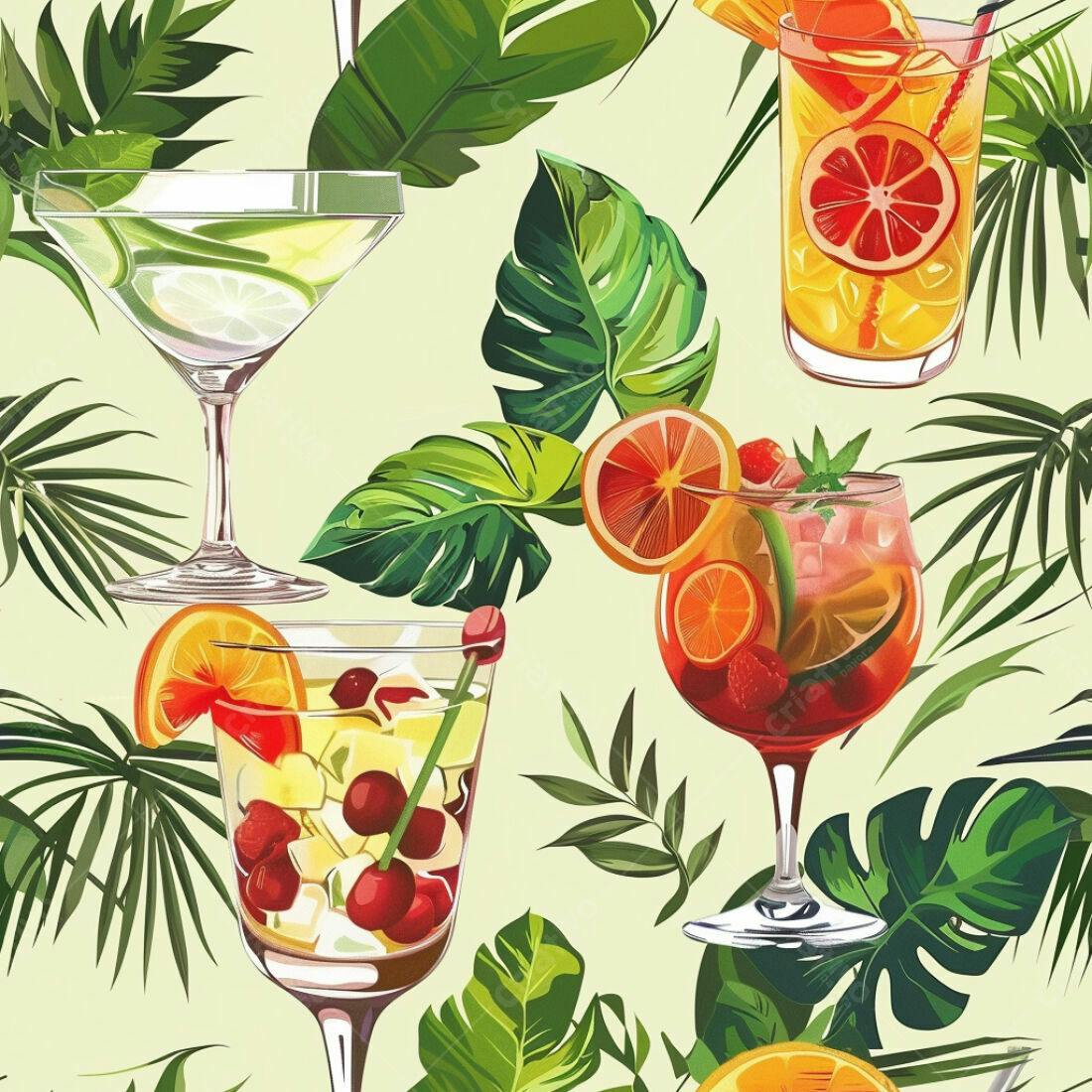 Textura Coquetéis Tropicais para Fundo