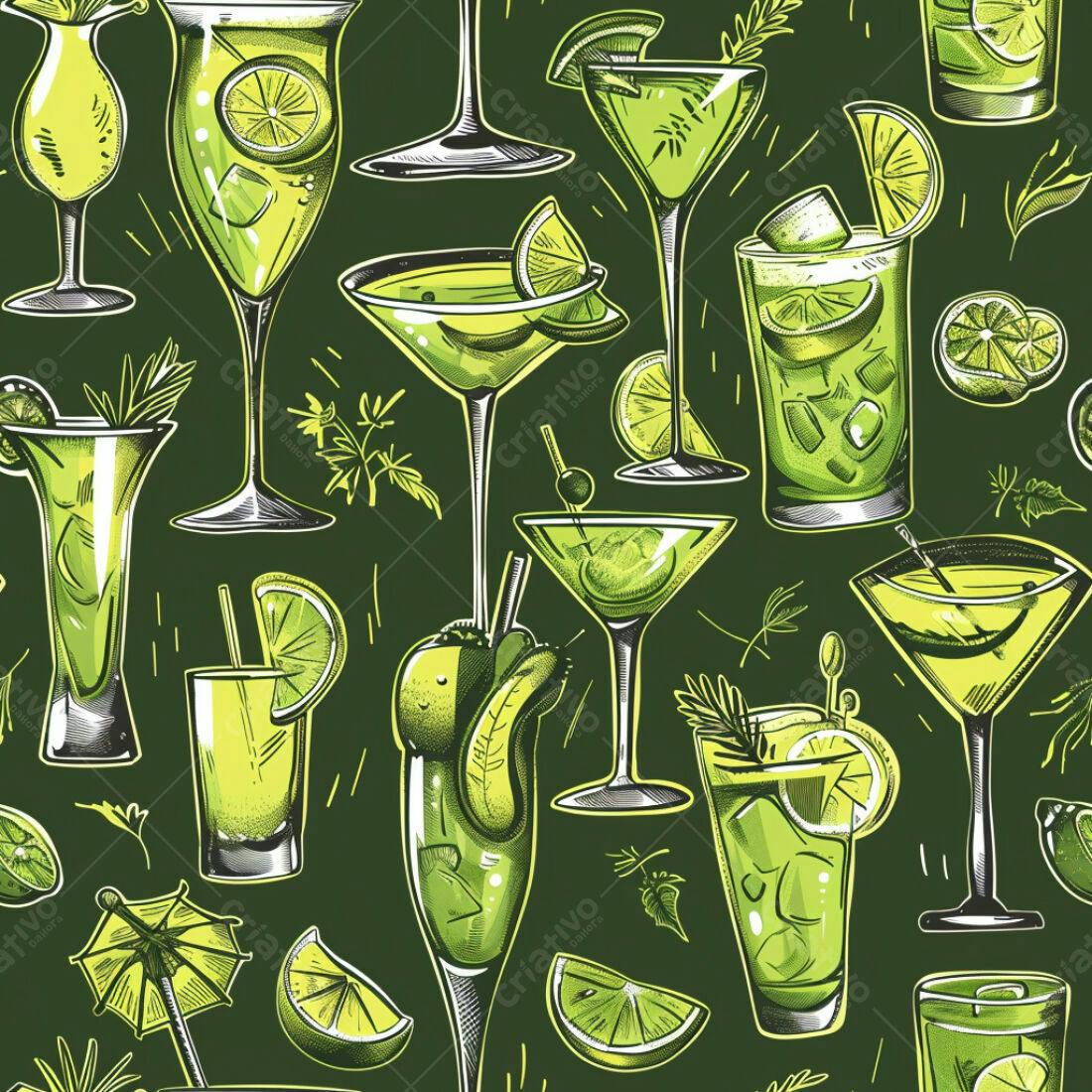 Textura Bebidas Verdes para Fundo
