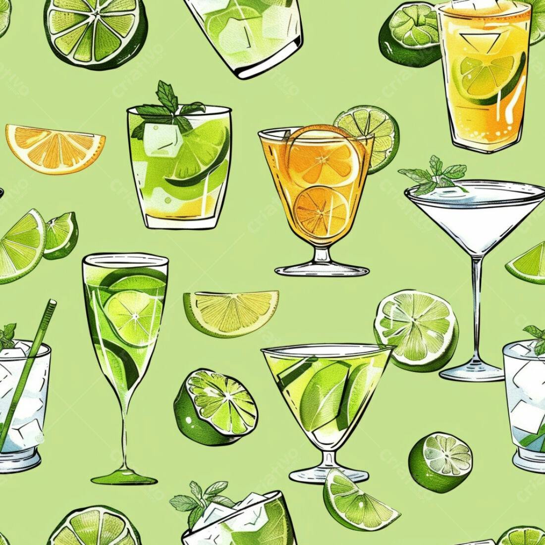 Textura Bebidas Tropicais para Fundo