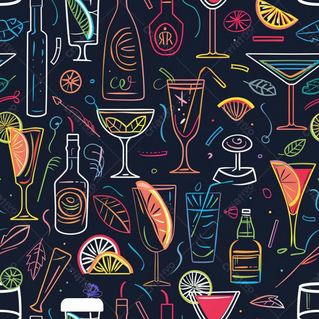 Textura Padrão Bebidas Coloridas para Fundo