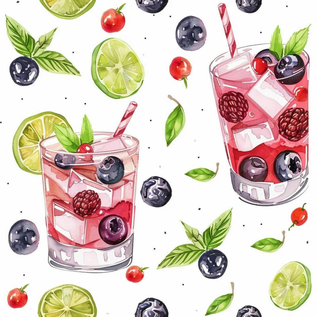 Textura Bebida Vermelha com Frutas para Fundo