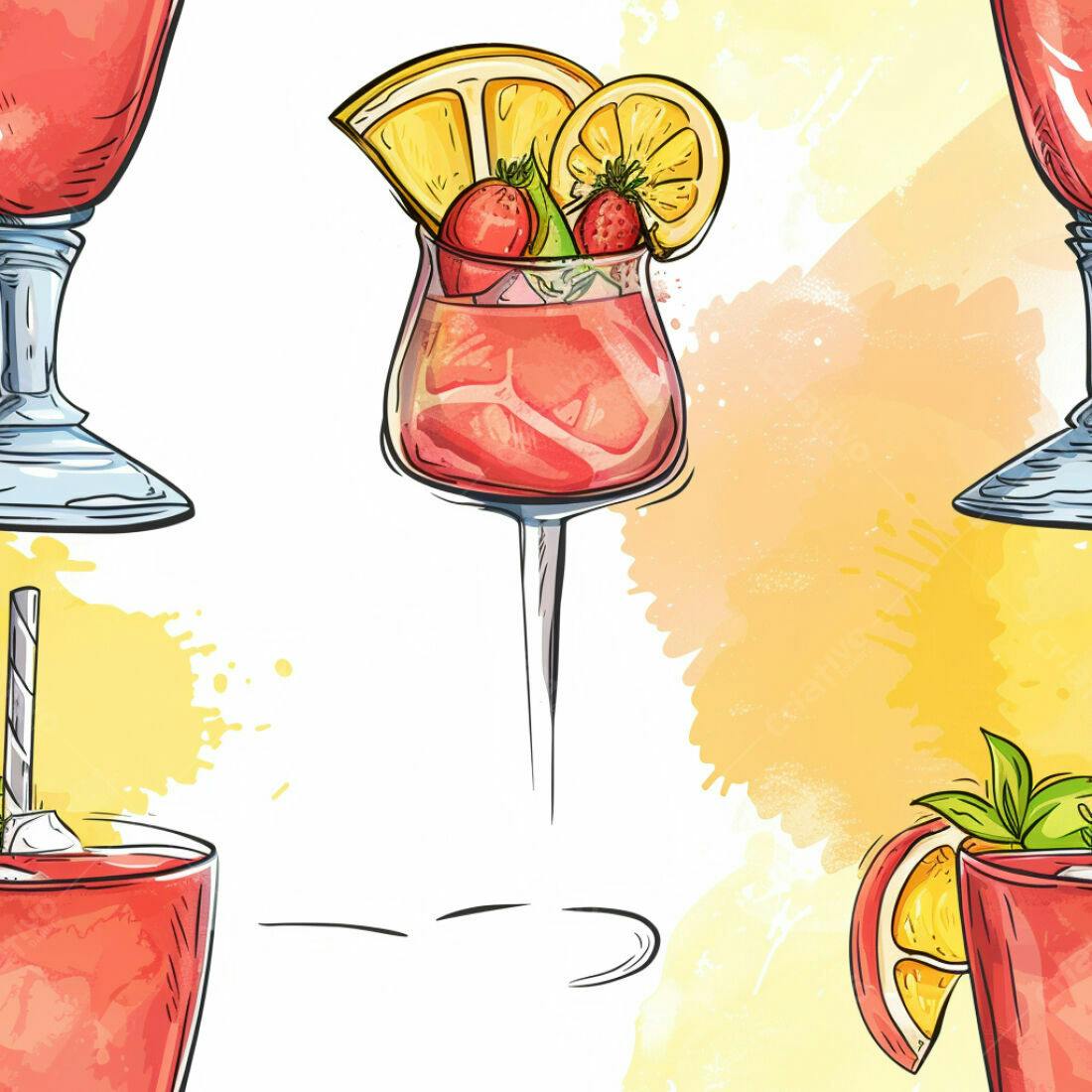 Textura Bebida Vermelha com Frutas para Fundo