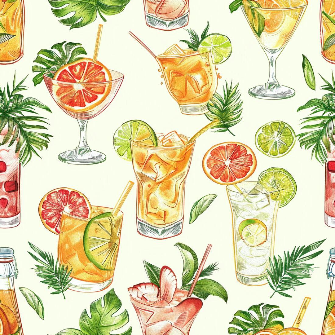 Textura Coquetéis Tropicais para Fundo
