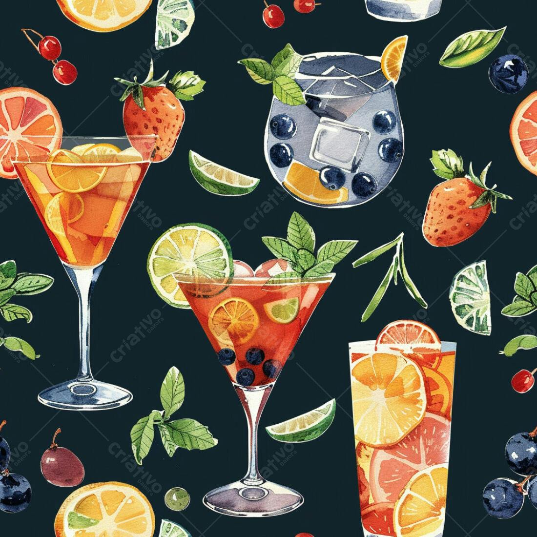 Textura Bebidas Tropicais para Fundo