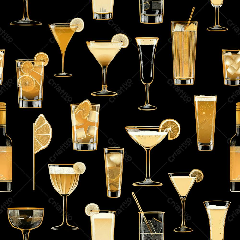 Cocktail pattern high resolution design asset - [download] 125342 ...