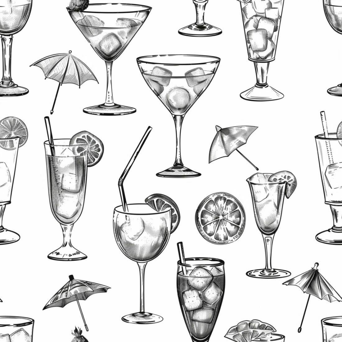 Textura Coquetéis Desenhados para Fundo