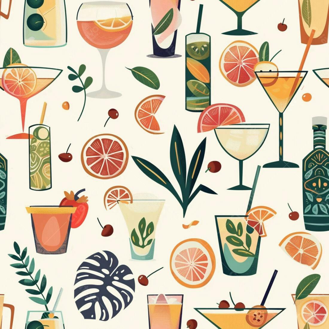 Textura Bebidas Tropicais para Fundo