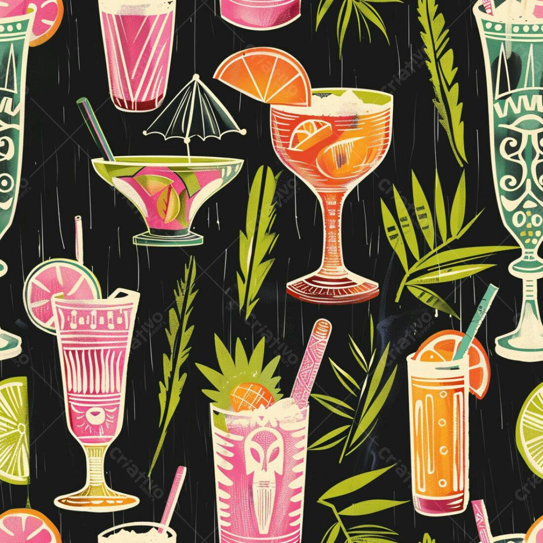 Textura Coquetéis Tropicais para Fundo