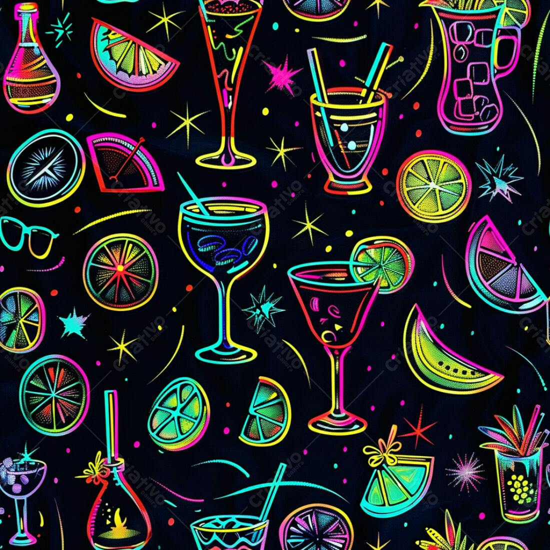 Textura Neon Drinks para Fundo