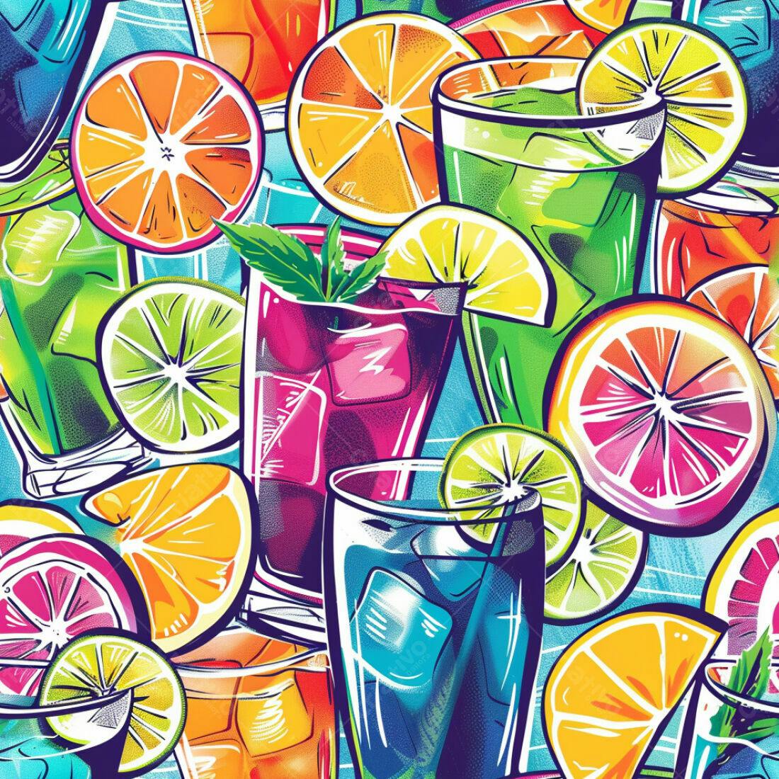 Textura Bebidas Tropicais para Fundo