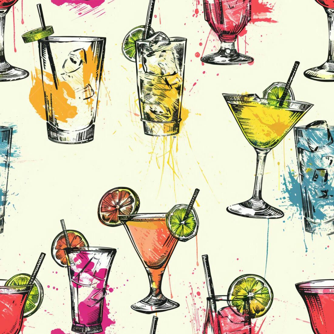 Textura Bebidas Coloridas para Papel de Parede
