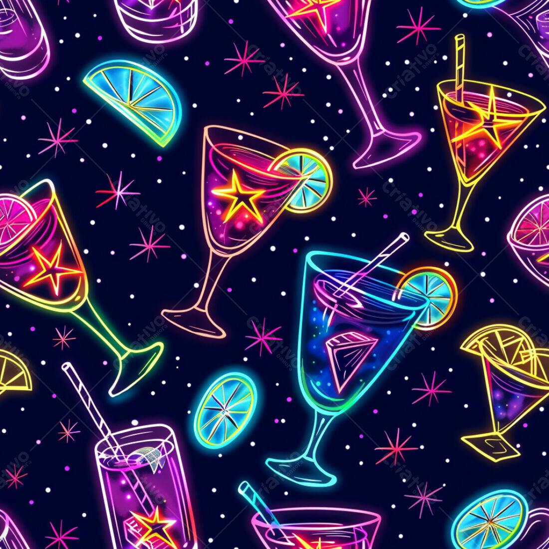 Textura Neon Cocktails para Fundo