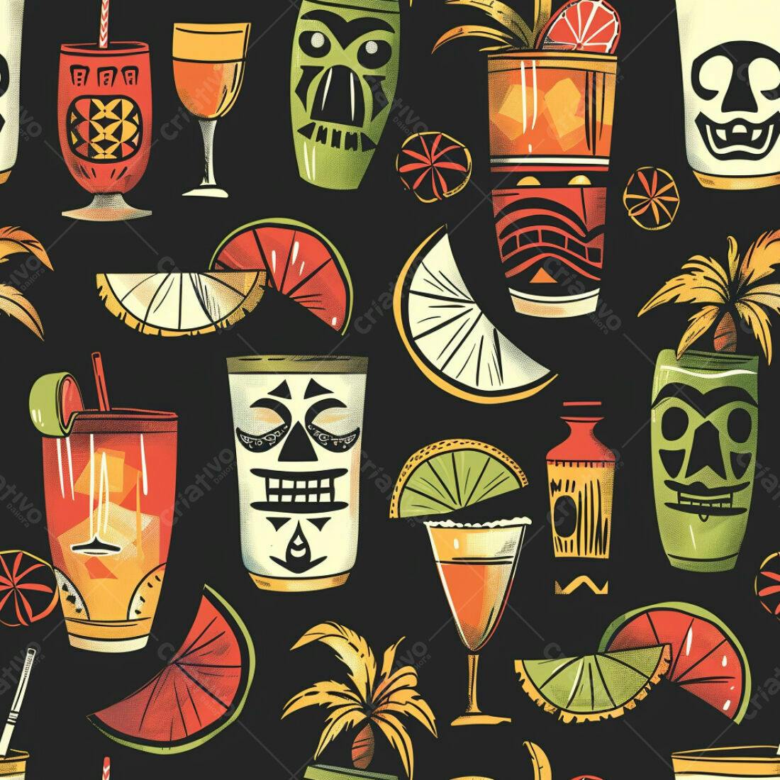 Textura Tiki Festa para Fundo