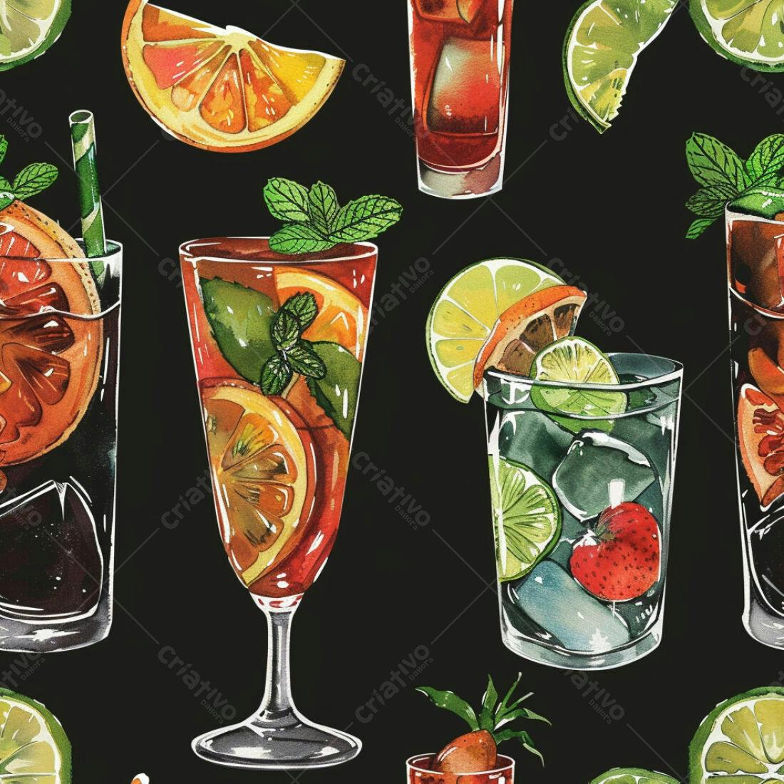 Textura Bebidas Tropicais para Fundo