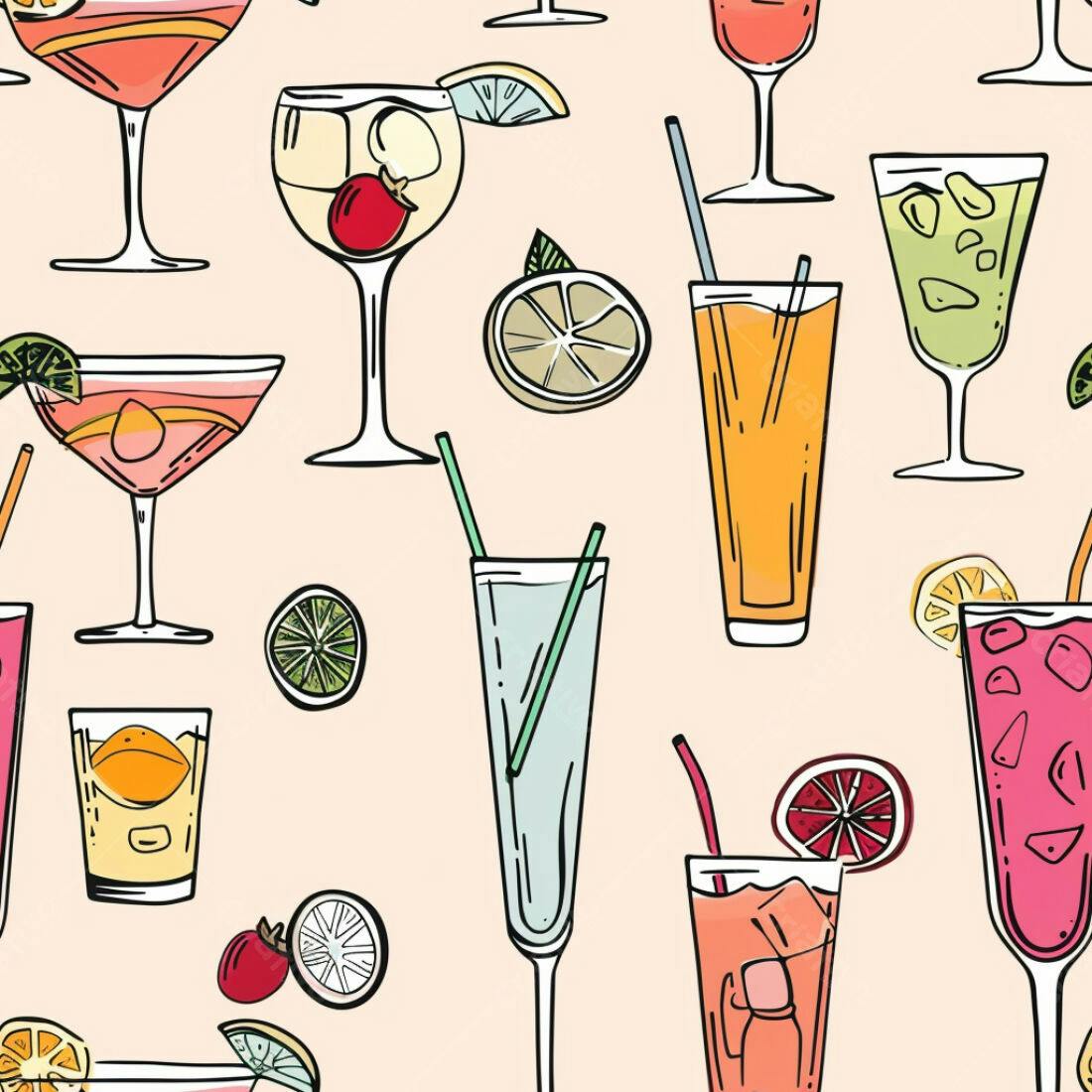 Textura Padrão Bebidas Coloridas para Fundo