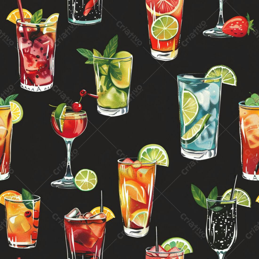 Textura Bebidas Coloridas para Fundo
