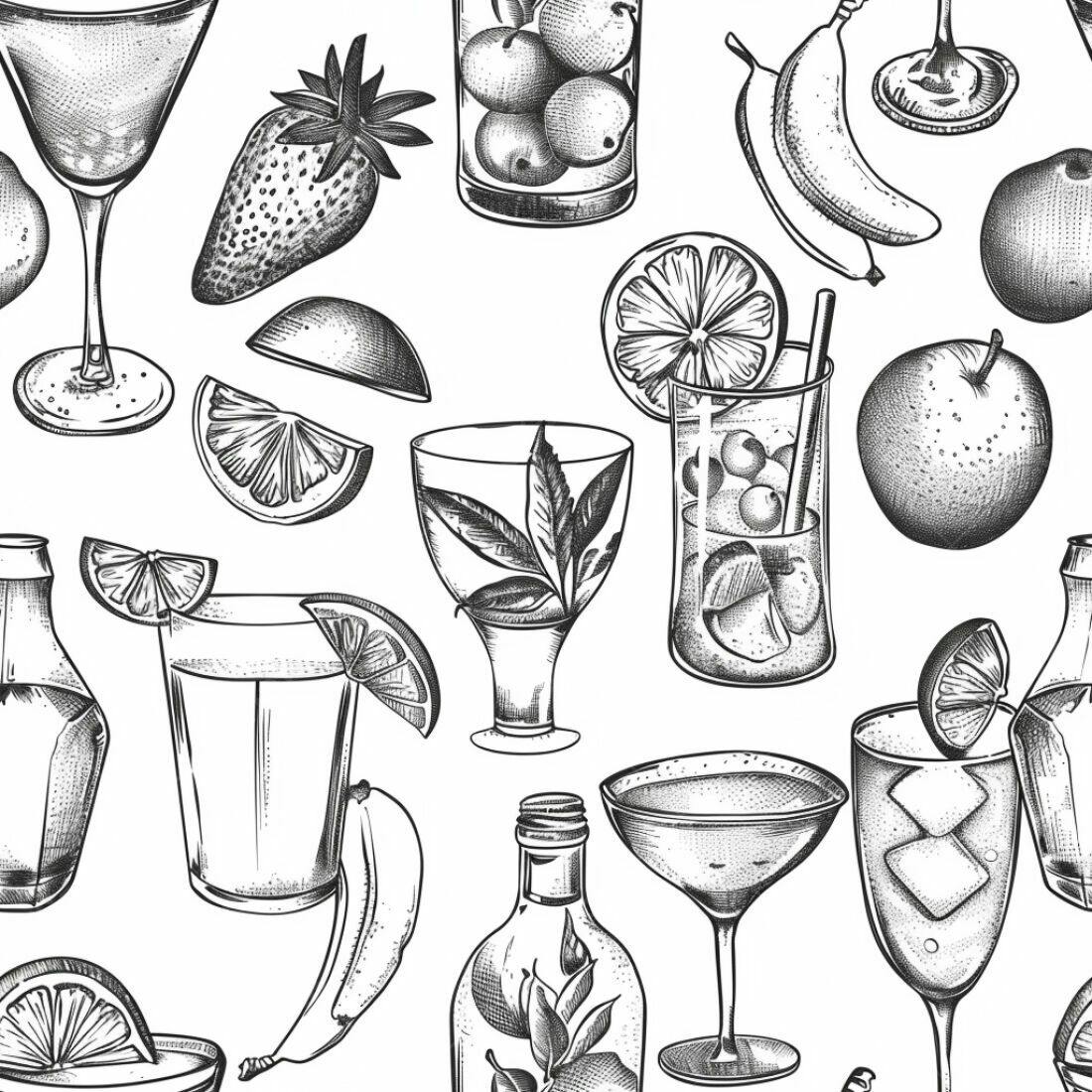 Textura Bebidas e Frutas para Fundo