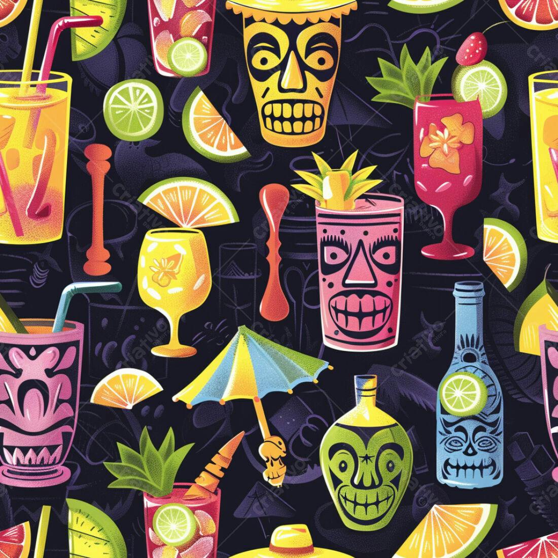 Textura Tropical para Fundo Festivo