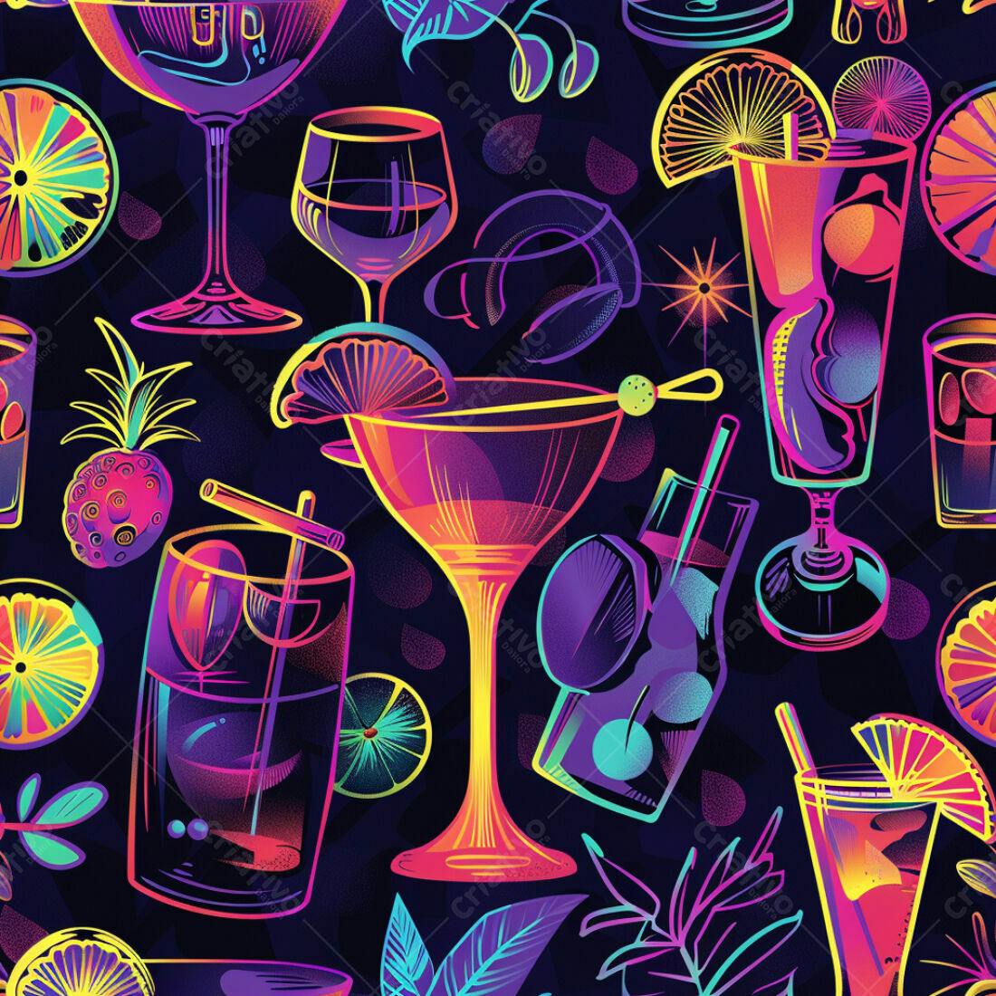 Textura Bebidas Neon para Fundo