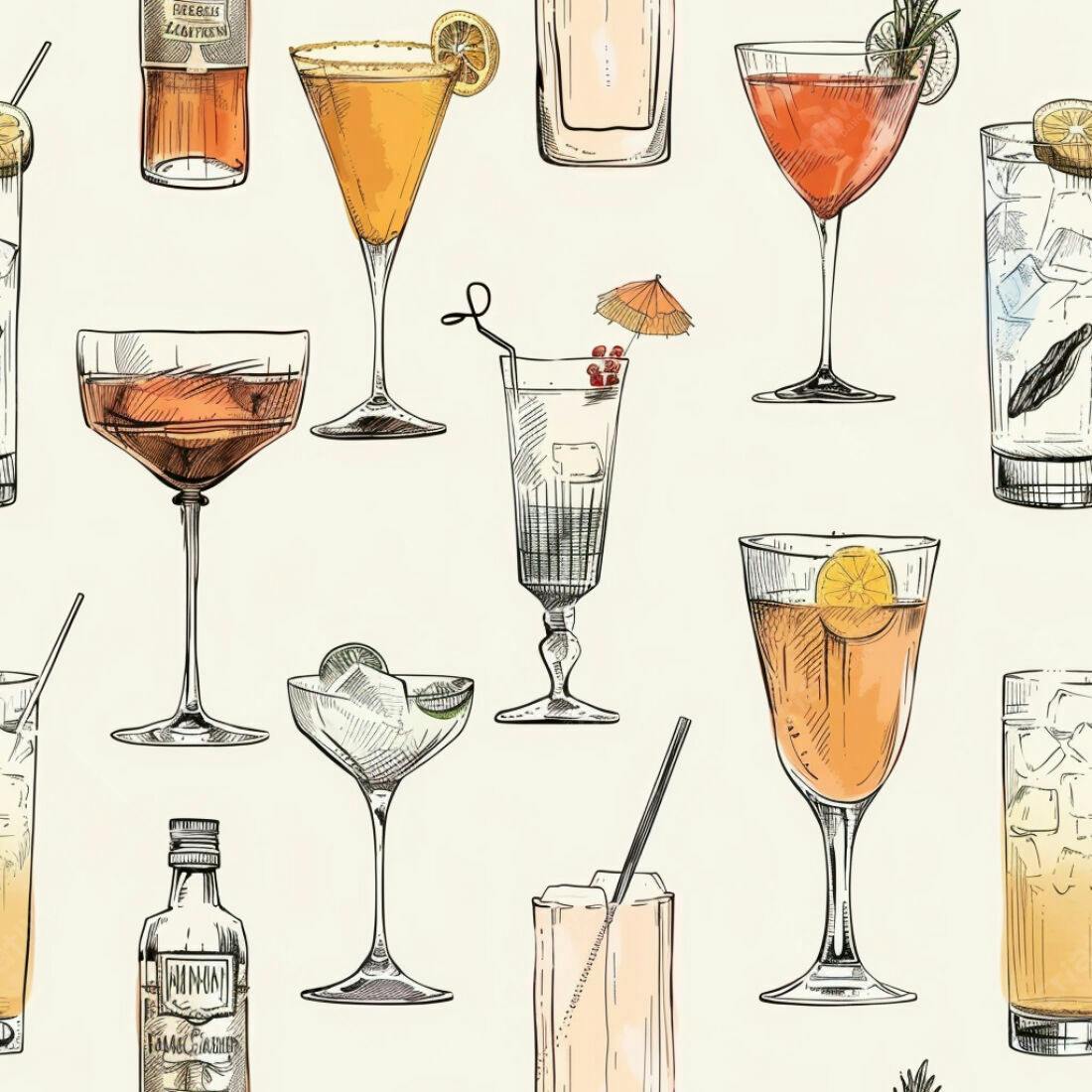 Textura Bebidas Desenhadas para Fundo