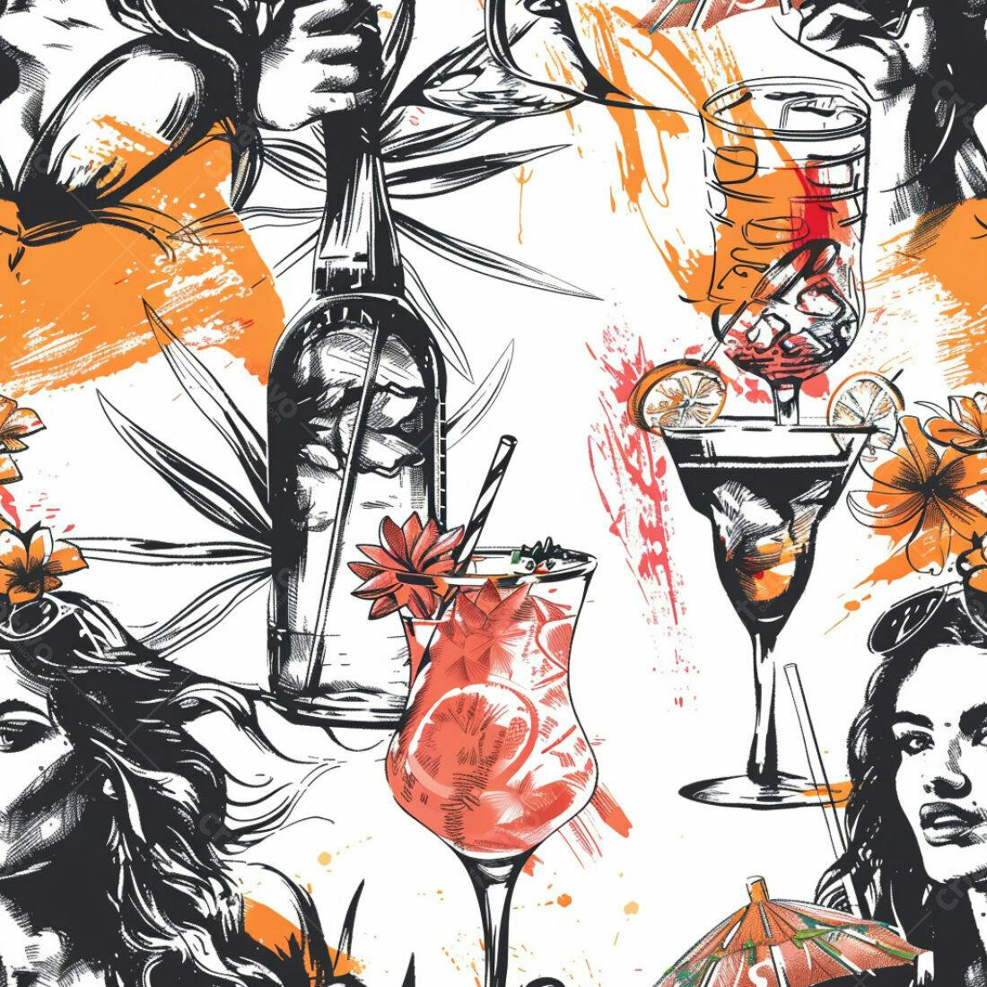 Textura Coquetéis Tropicais para Fundo