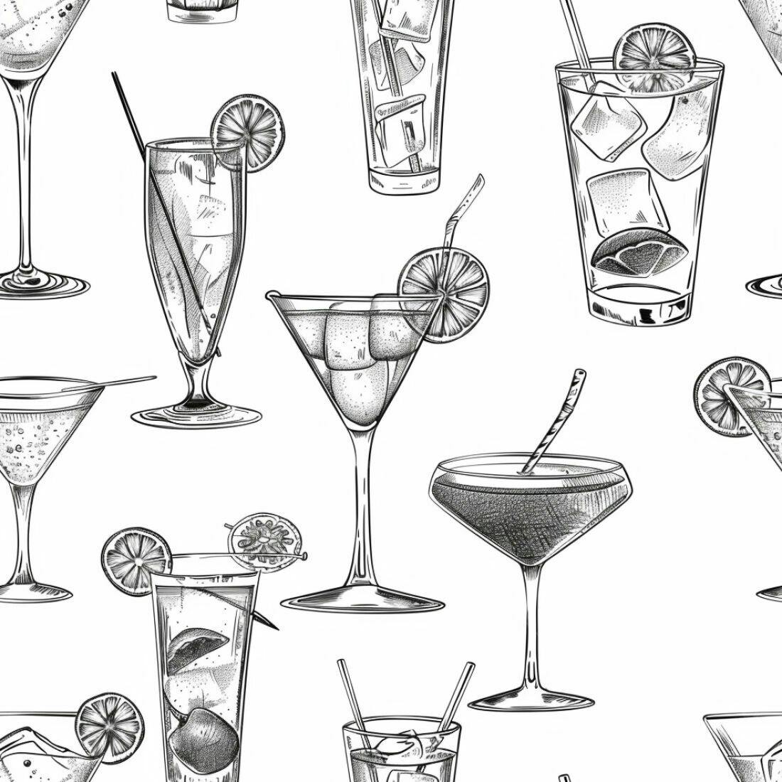 Textura Bebidas Desenhadas para Fundo