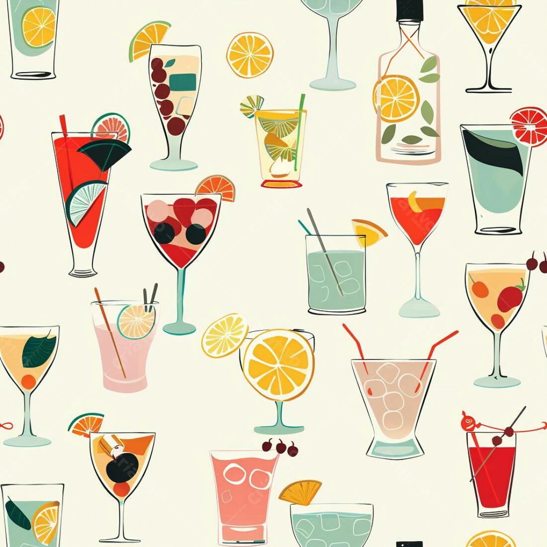 Textura Padrão Bebidas Coloridas para Fundo