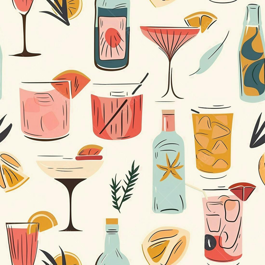 Textura Padrão Bebidas para Fundo