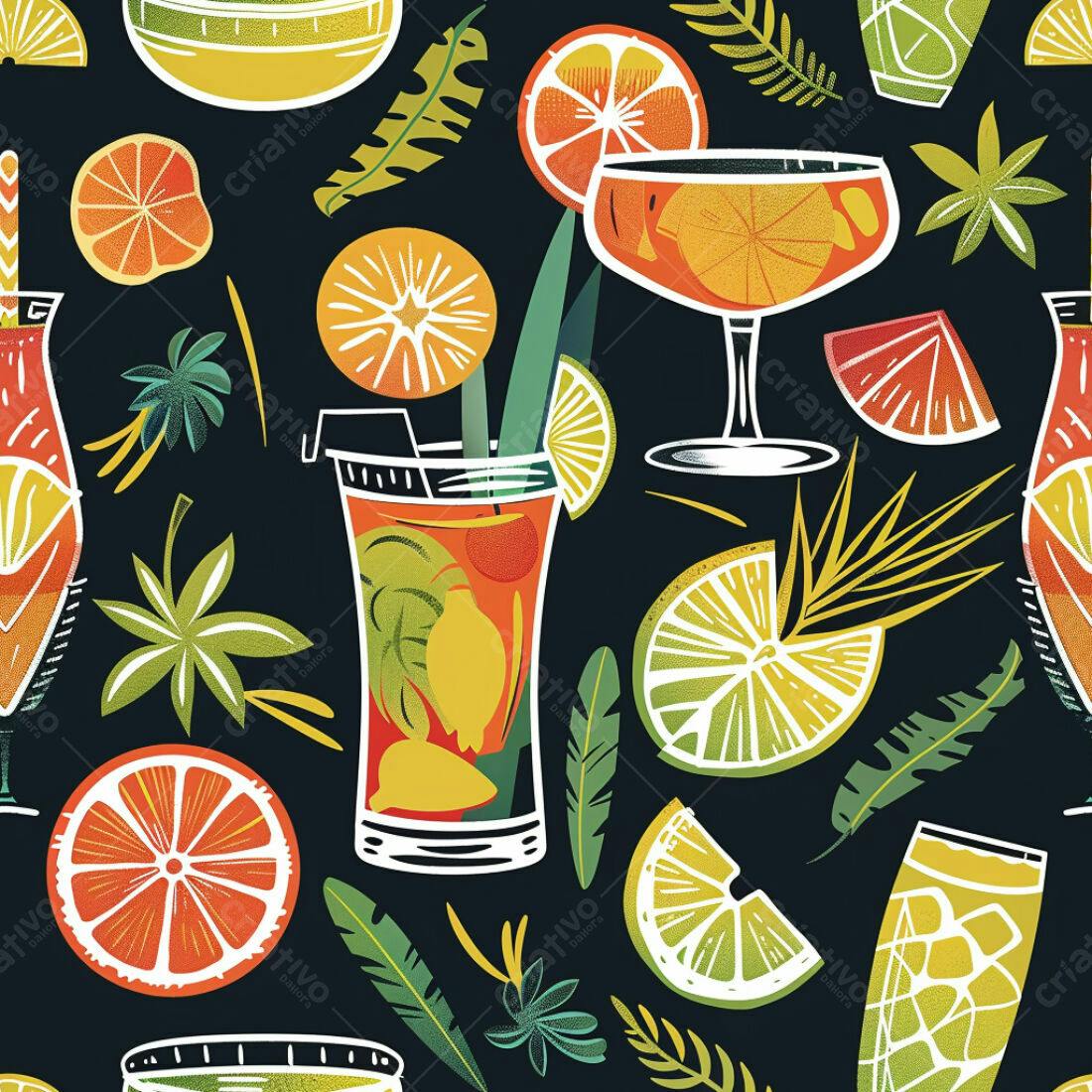Textura Bebidas Tropicais para Fundo
