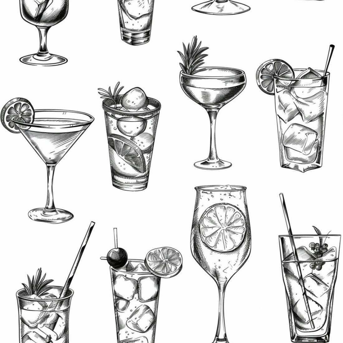 Textura Bebidas Desenhadas para Fundo