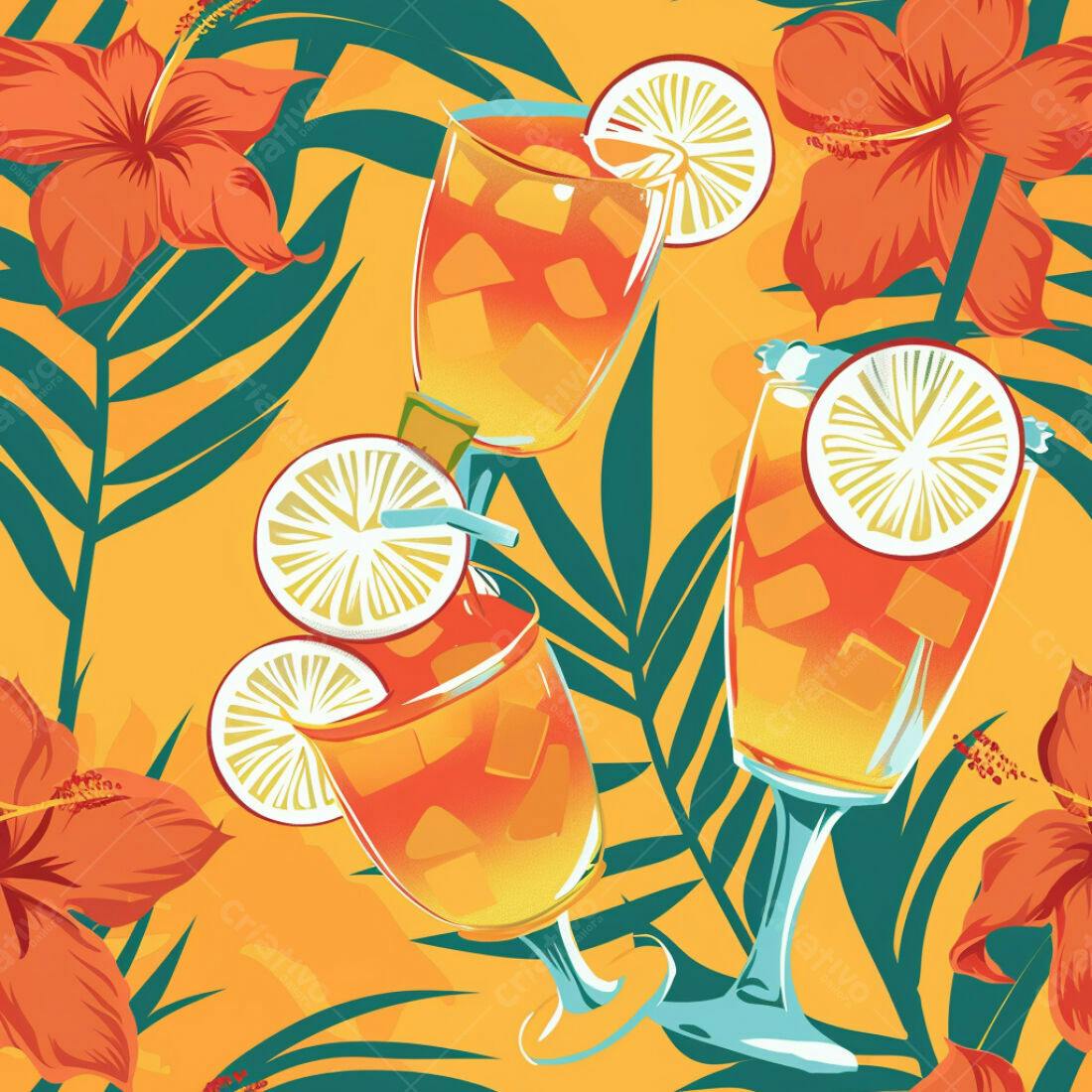 Textura Tropical Bebidas Verão para Fundo