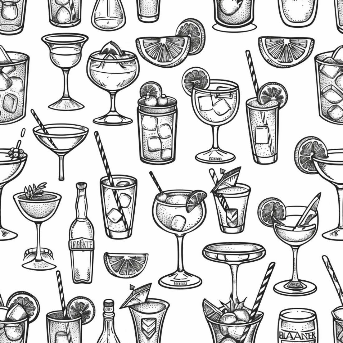 Textura Bebidas Desenhadas para Fundo