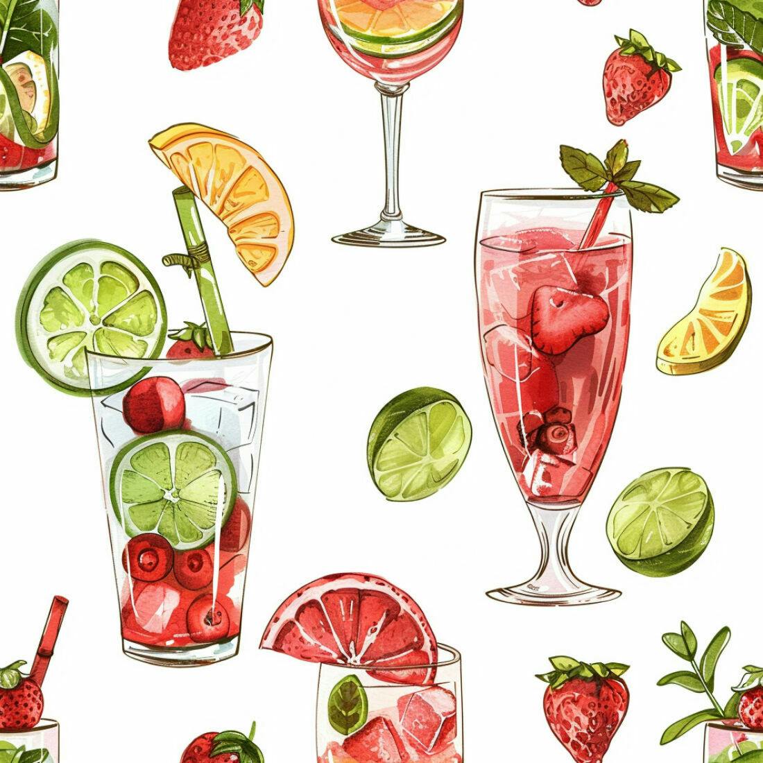 Textura Bebidas Vermelhas e Cítricas para Fundo