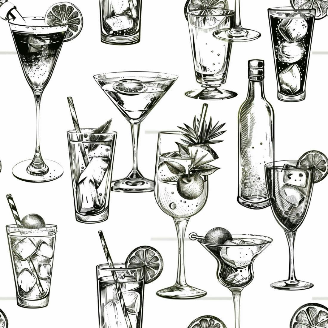 Textura Bebidas Desenhadas para Fundo
