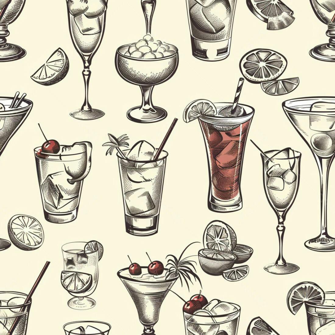 Textura Bebidas Desenhadas para Fundo