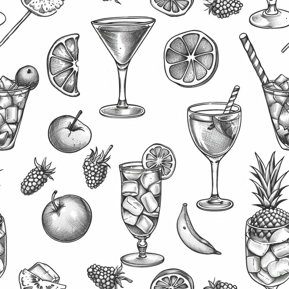 Textura Bebidas Desenhadas para Fundo