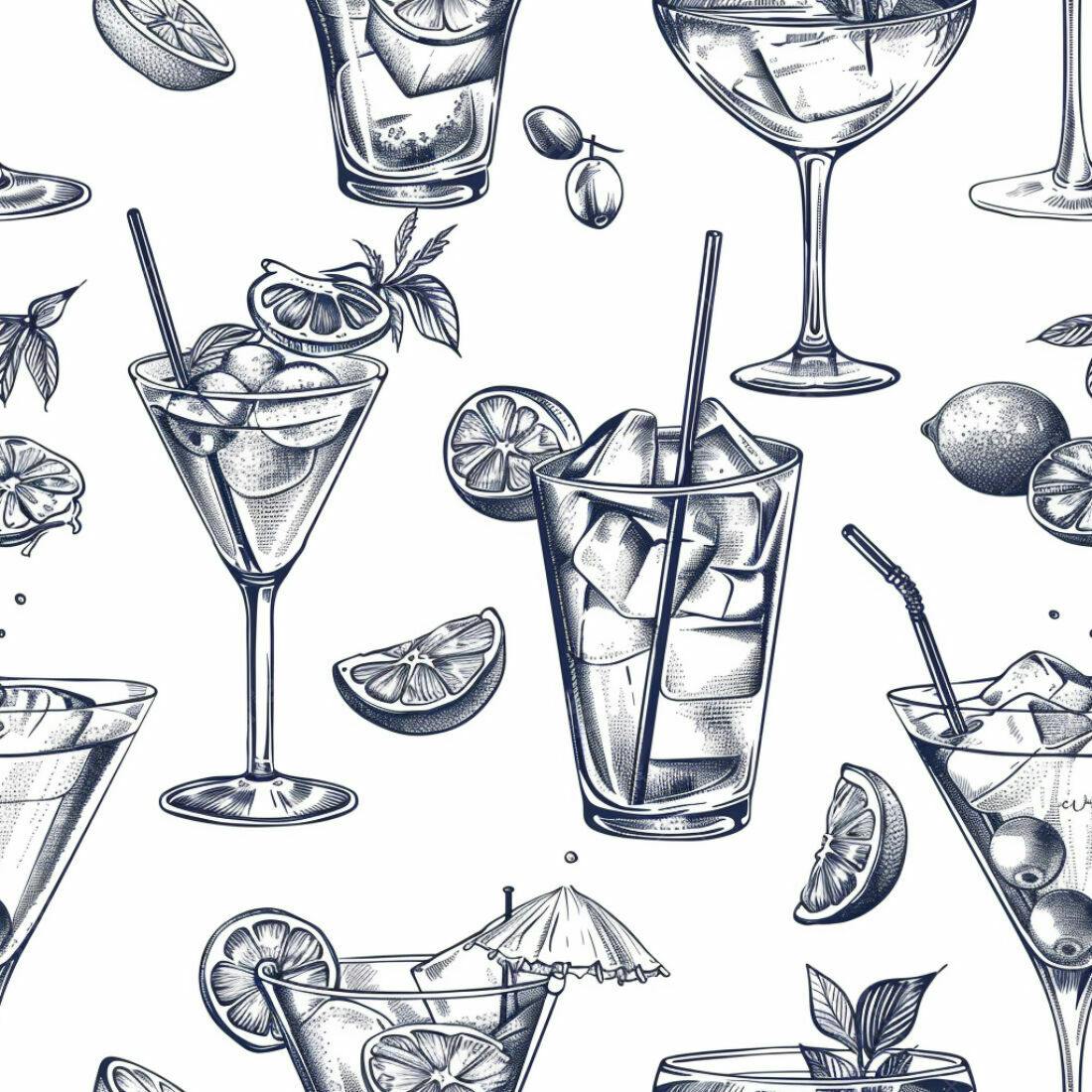 Textura Bebidas Desenhadas para Fundo