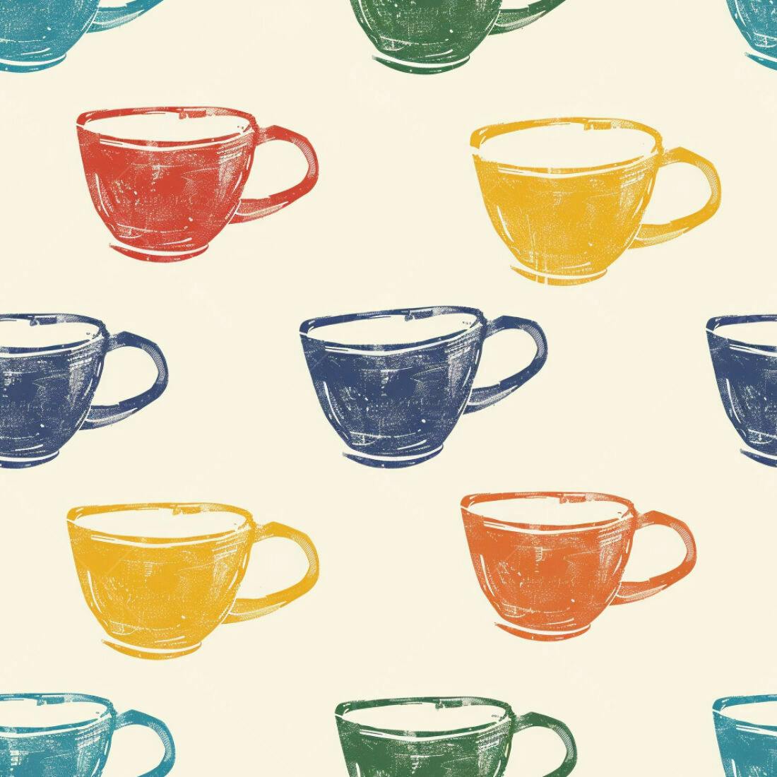 Textura xícaras coloridas para papel de parede