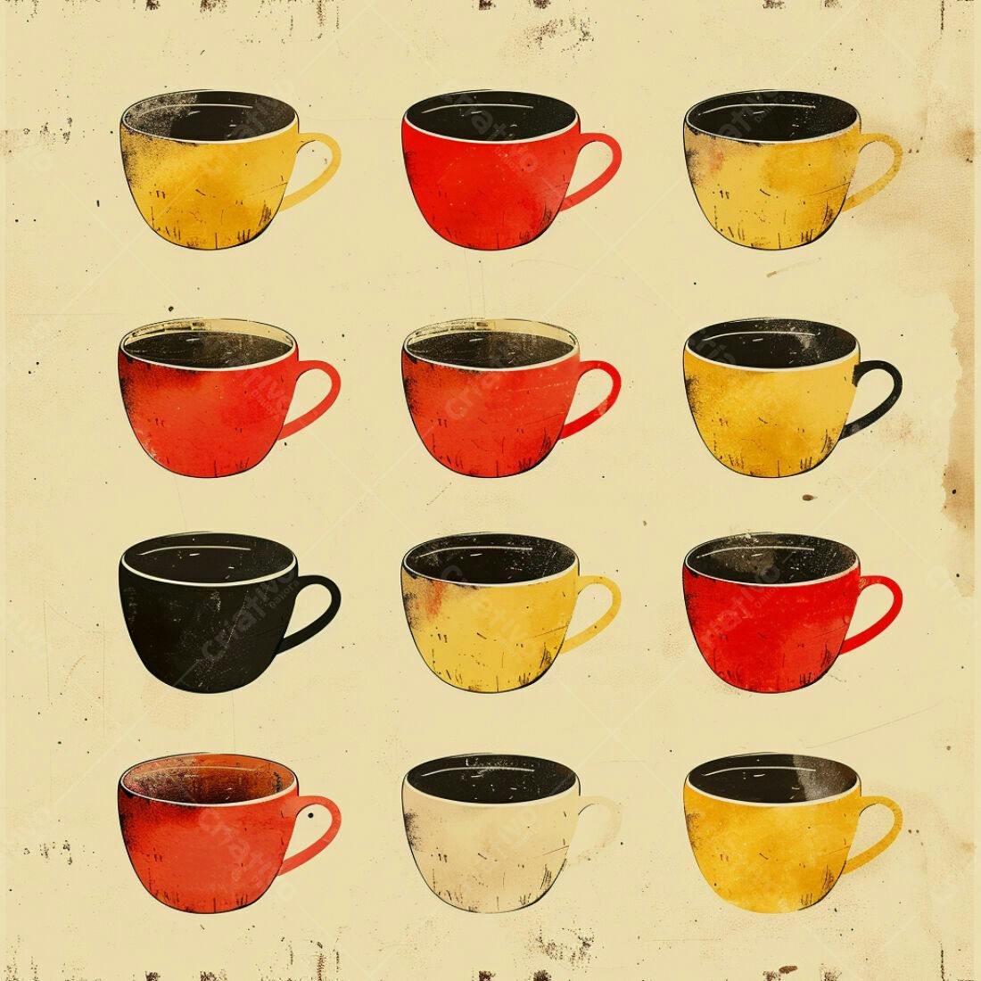 Textura xícaras café retrô para fundo