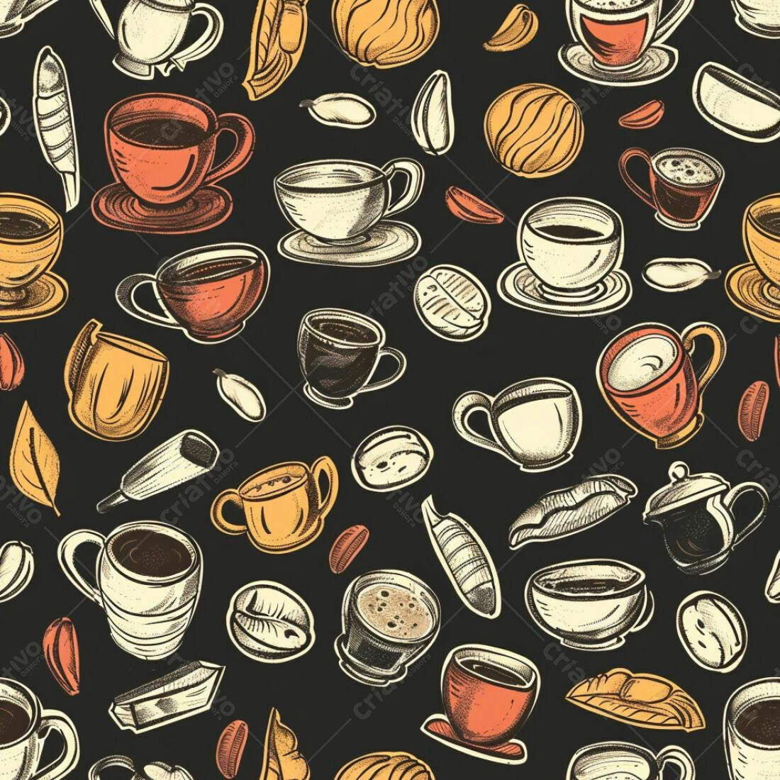 Textura Café Padrão Repetido para Fundo