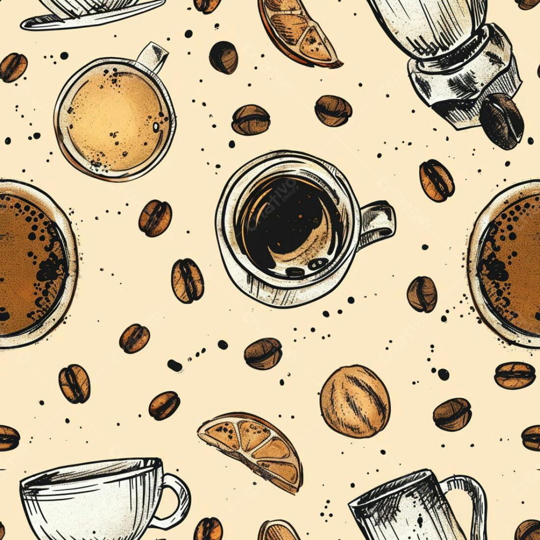Textura Café e Grãos para Fundo
