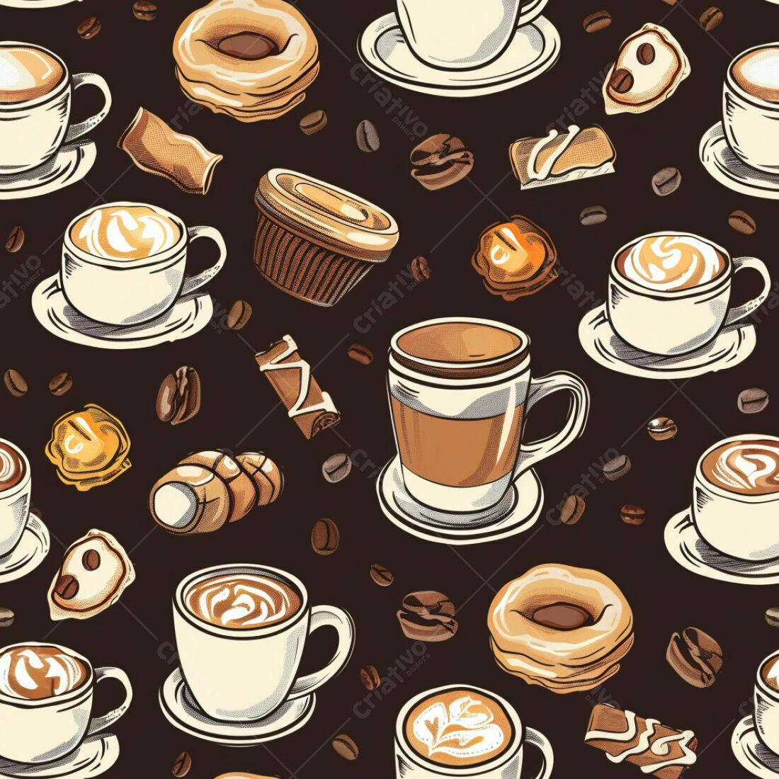 Textura Café e Doces para Fundo