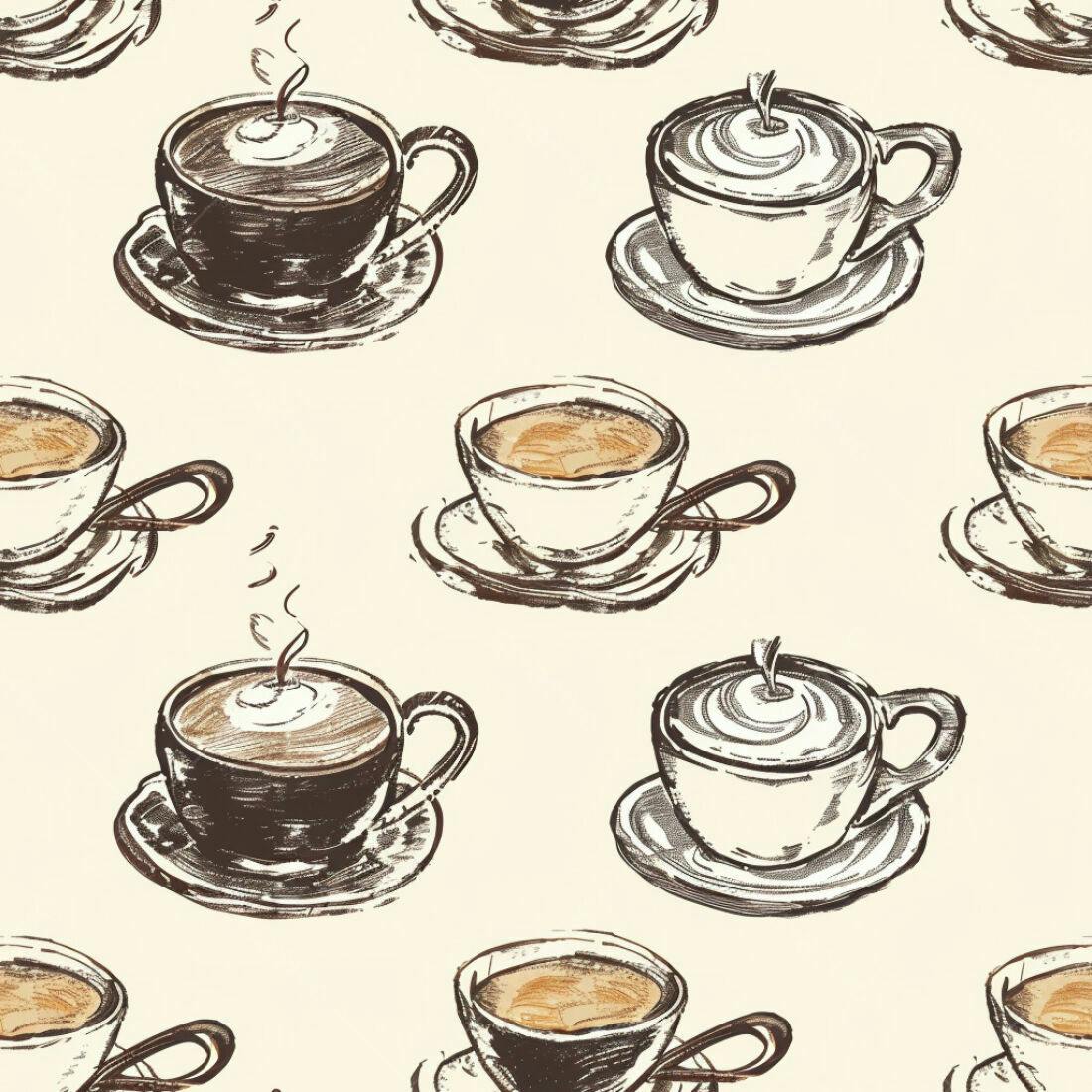 Textura xícaras café para papel de parede