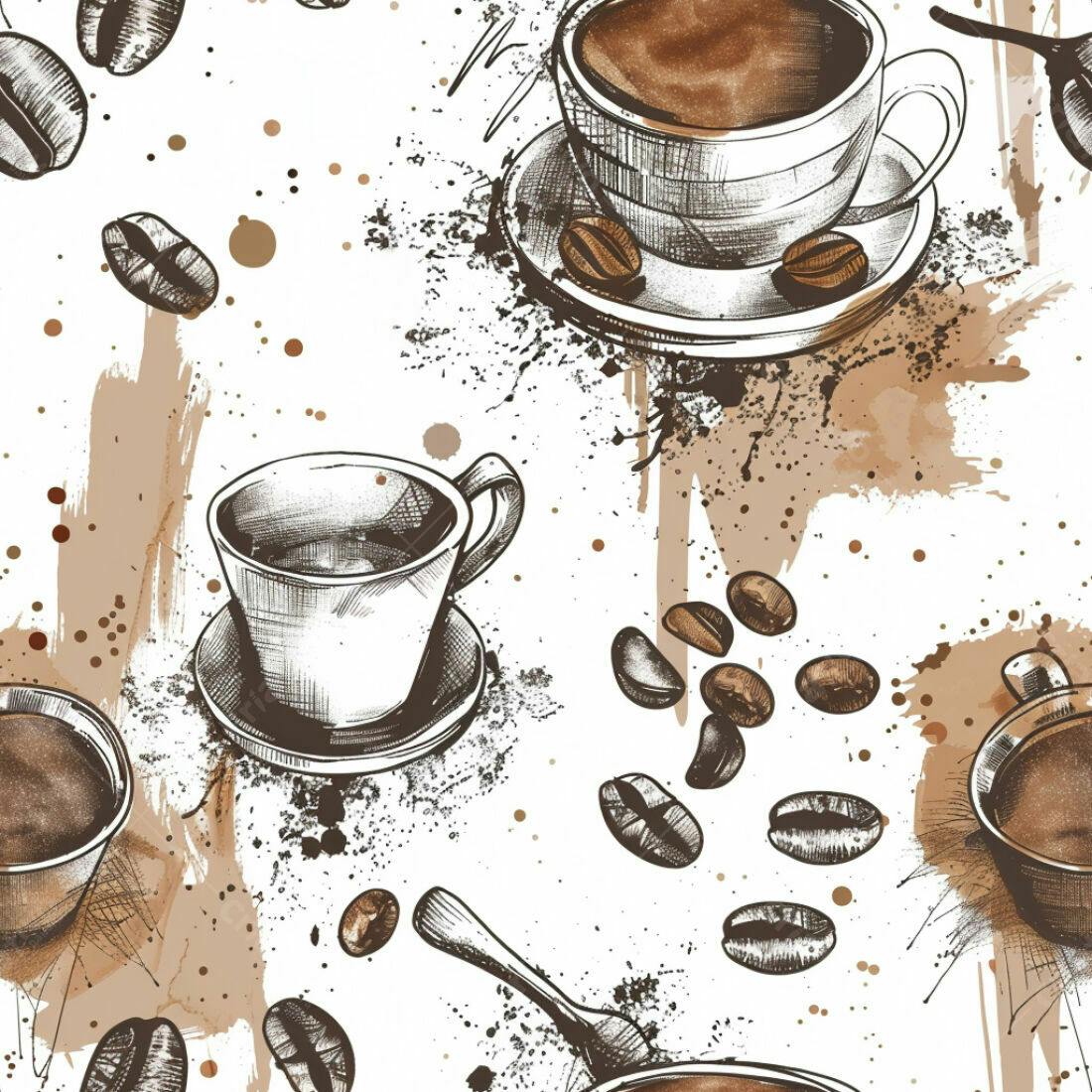 Textura Café com Grãos para Fundo