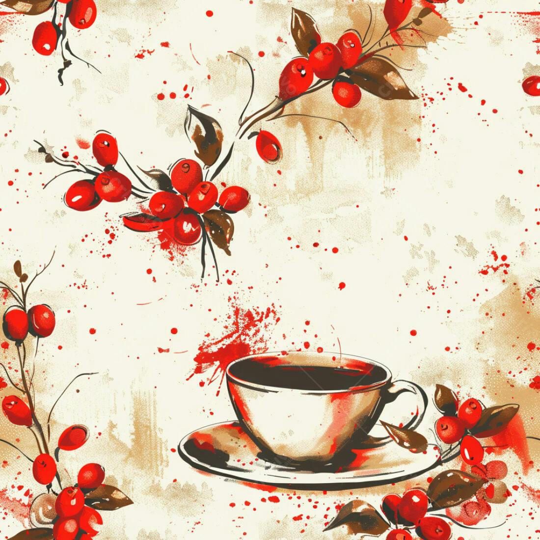 Textura café com frutas vermelhas para papel de parede