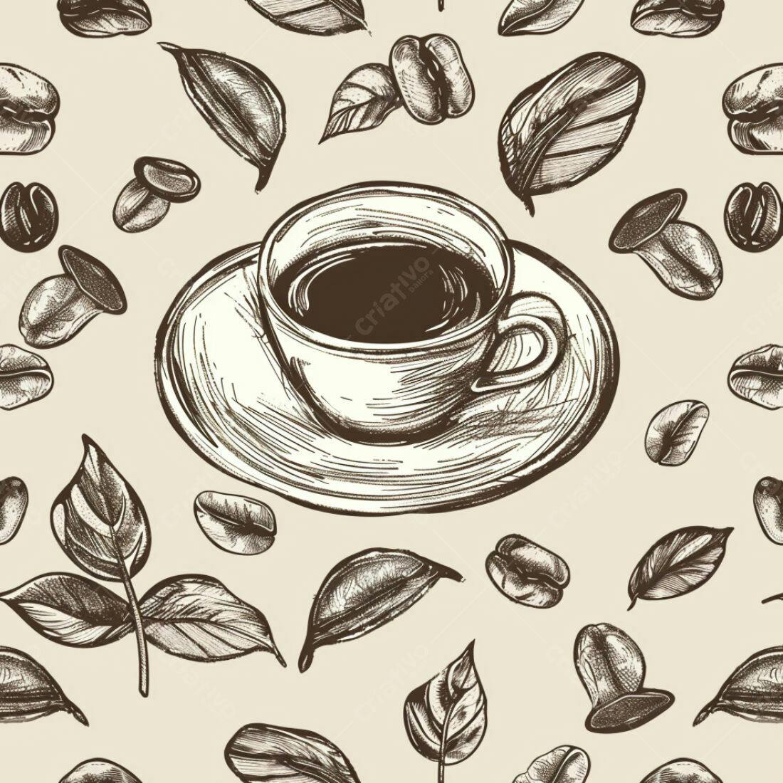 Textura Café com Grãos para Fundo