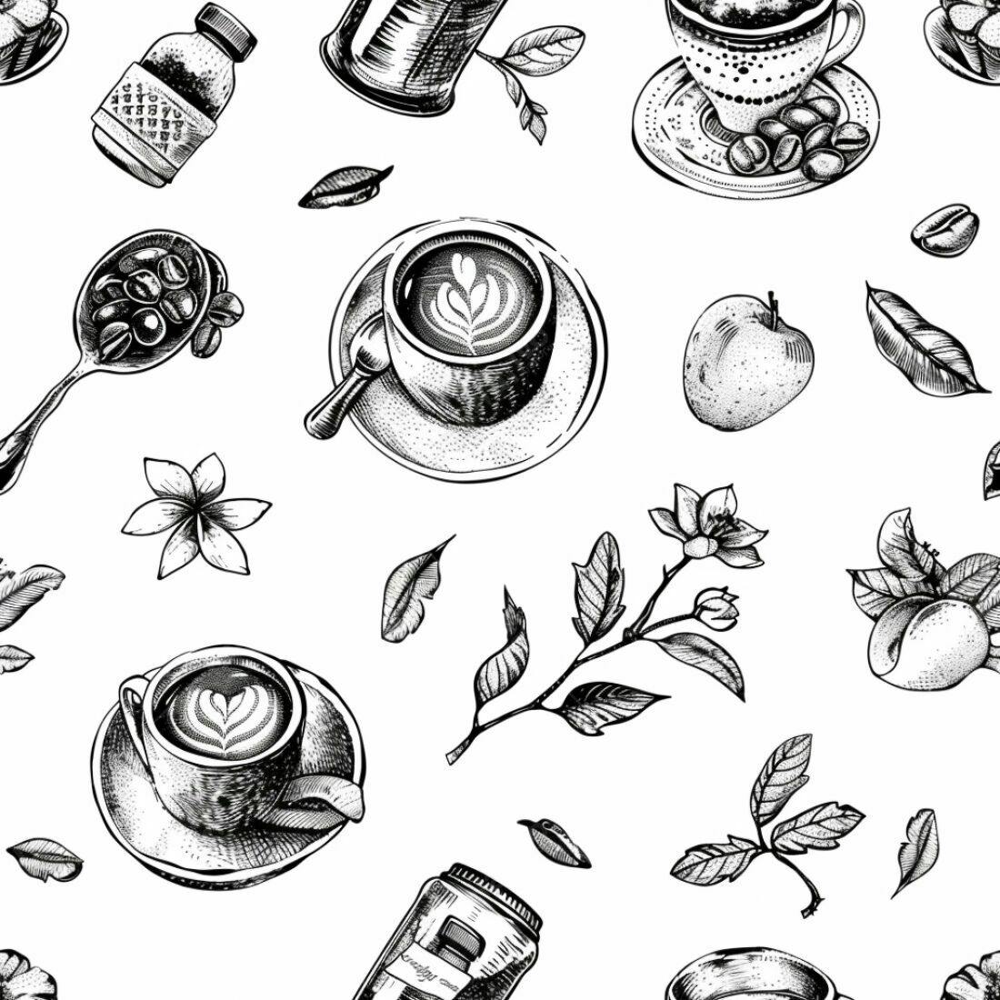 Textura café e flores para fundo