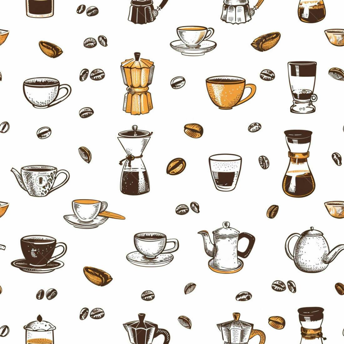Textura Café Padrão Repetido para Fundo