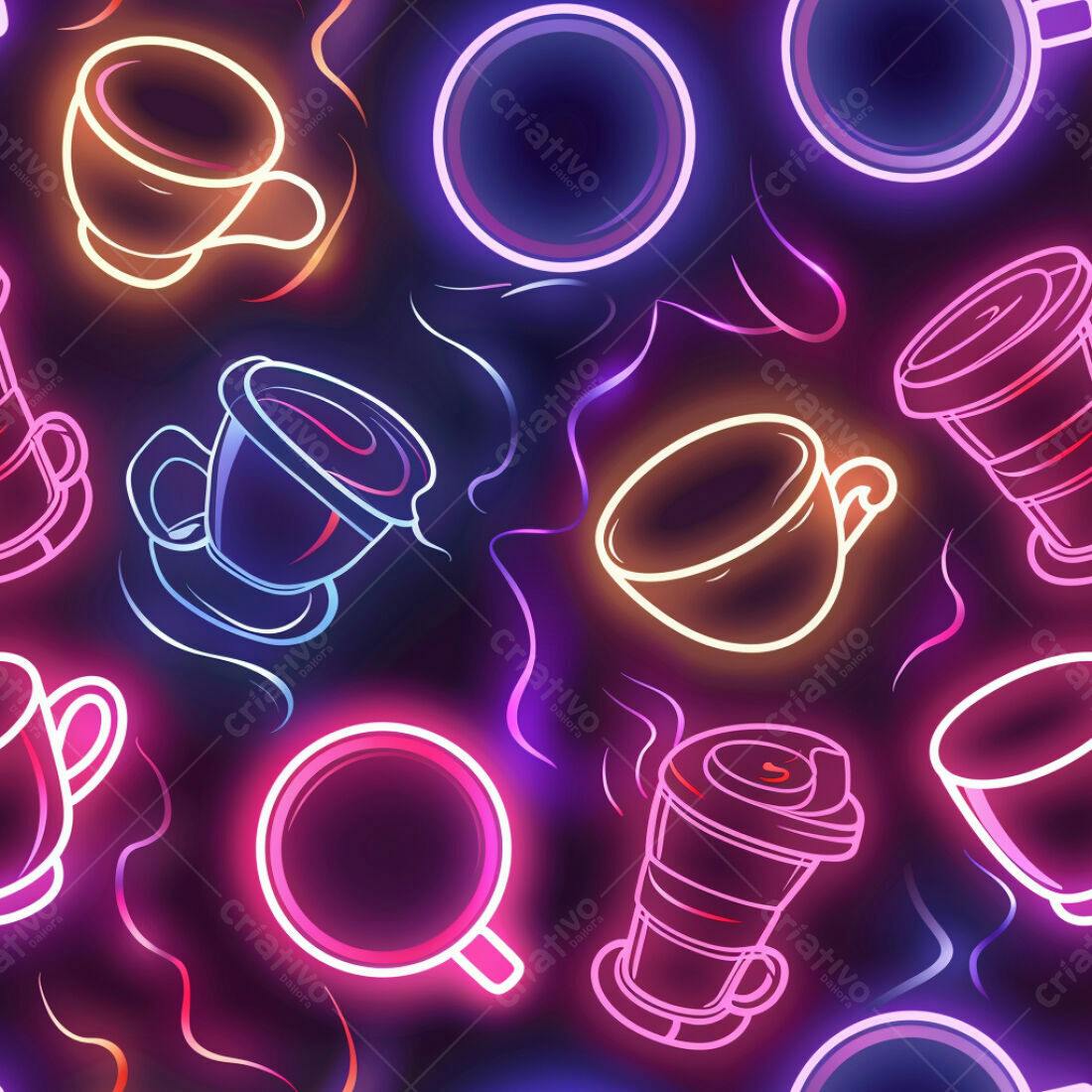 Textura Neon Café Padrão para Fundo