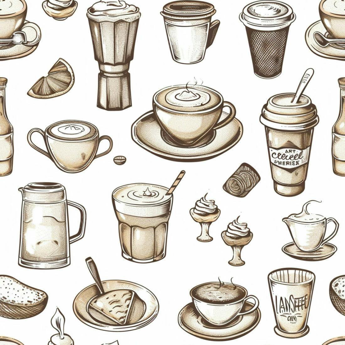 Textura Café Padrão Repetido para Fundo